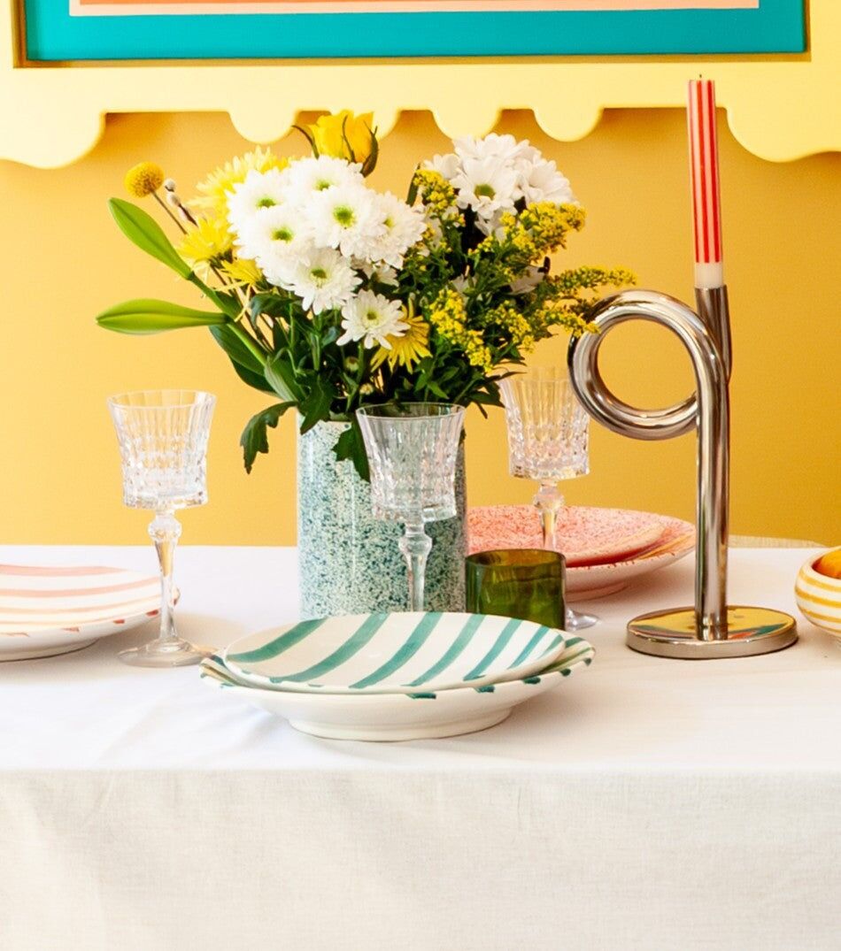 Green striped plate