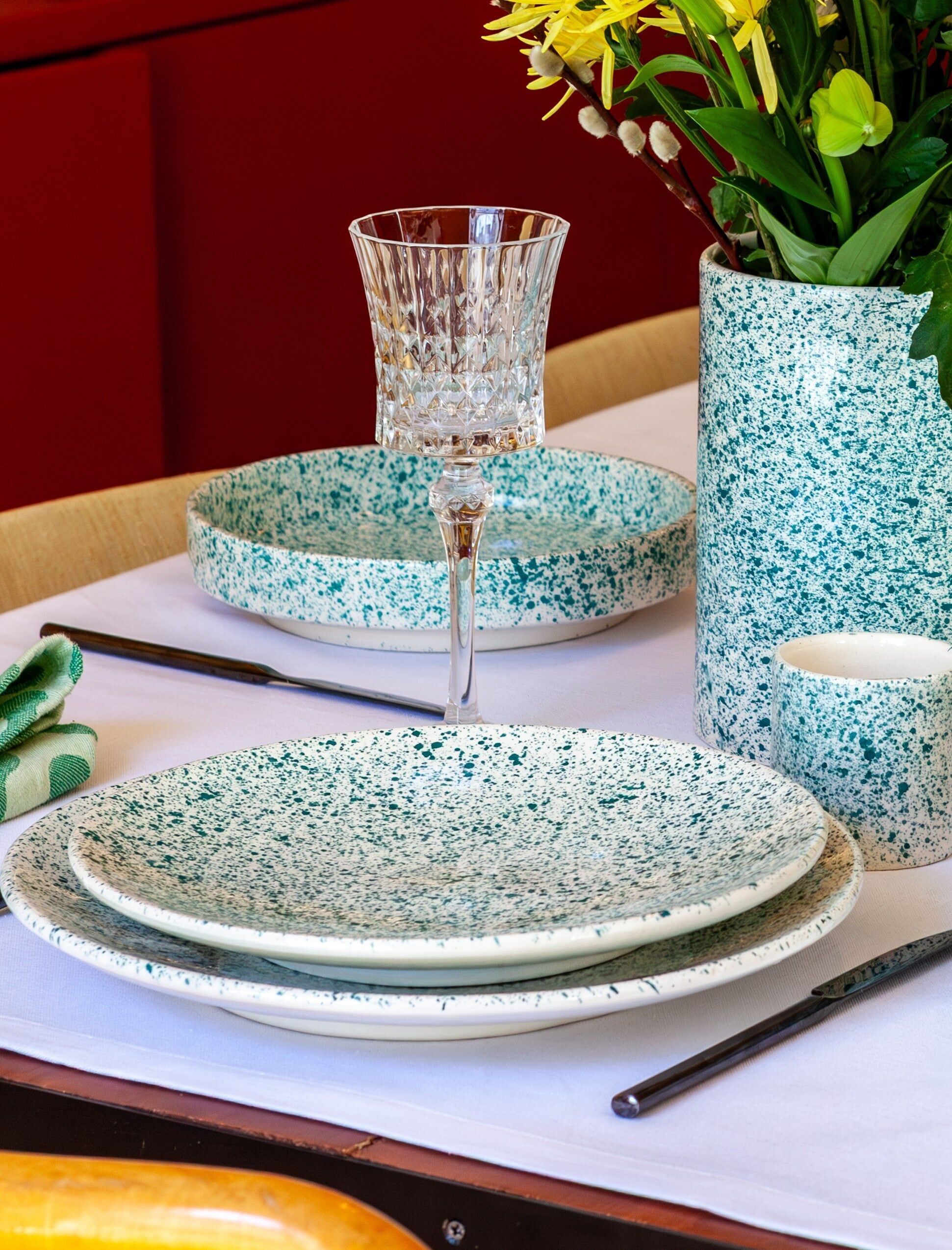 Plate of green stains