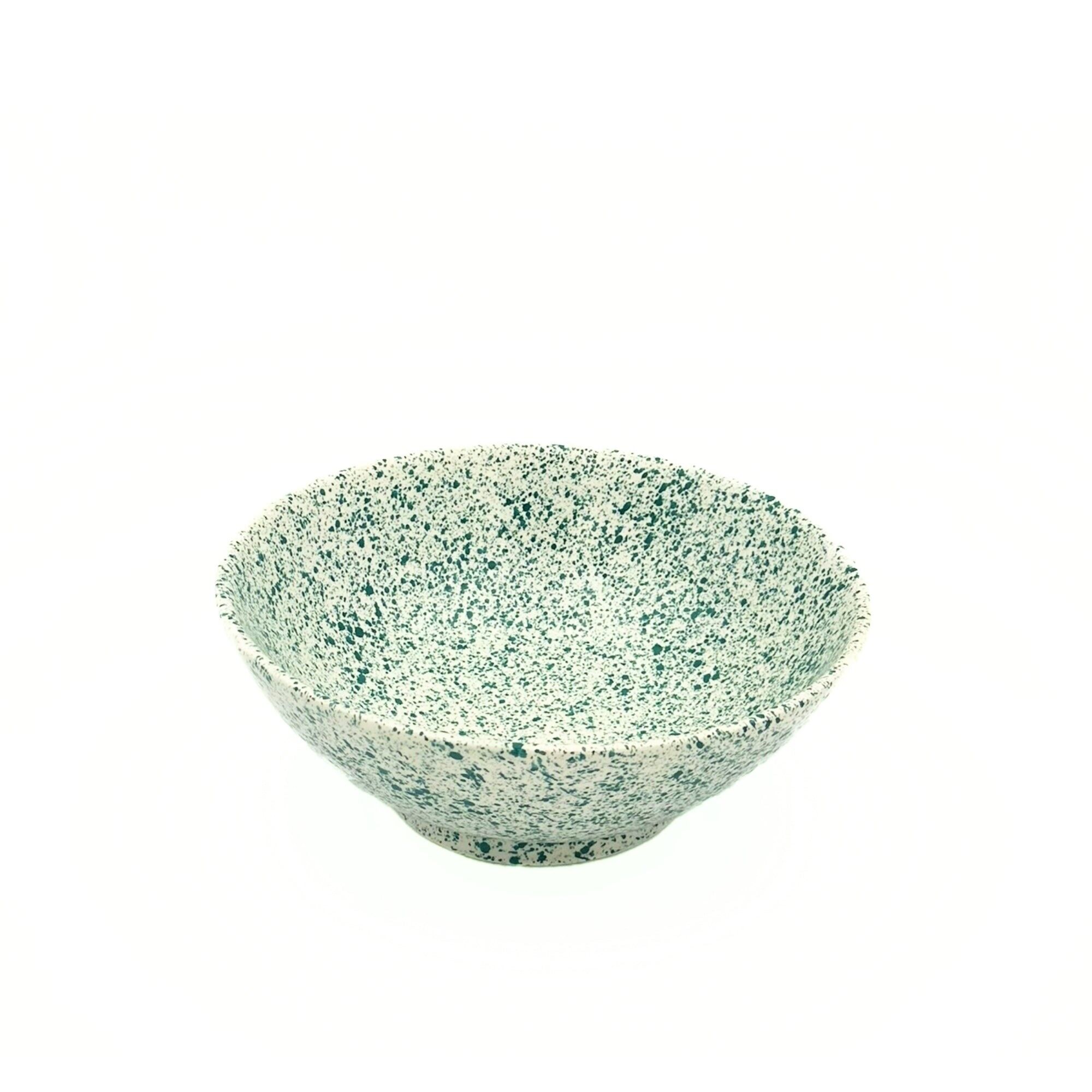 Salad bowl with green spots (Ø23cm, H9cm)
