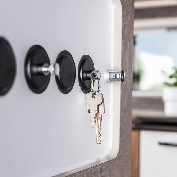 Juego de llaveros magnéticos gelmags® plateados incl.Almohadillas de gel nano S, paquete de 3, negras | Camping | Magnetiza utensilios de cocina para camping | Mejora | Equipo para camping y navegación | Accesorios | Solución para camping