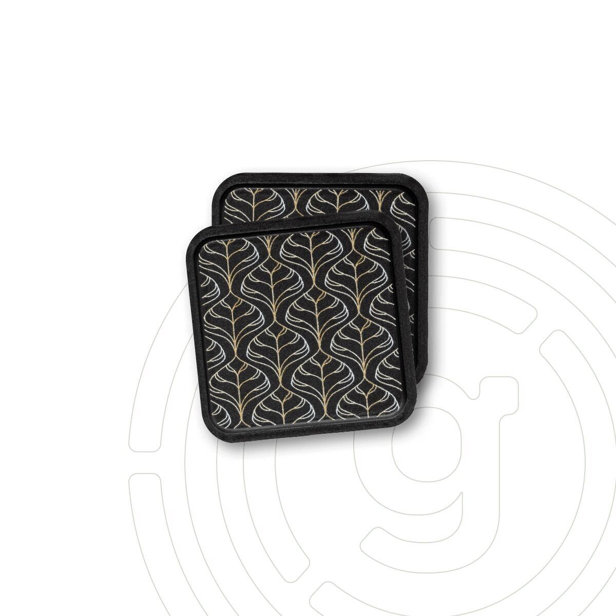 Posavasos de nanogel gelmags® 2.0, cuadrado, juego de 2, "Elegance" | Camping | Magnetizar platos de camping | Mejora | Equipo de camping y navegación | Accesorios | Solución para camping