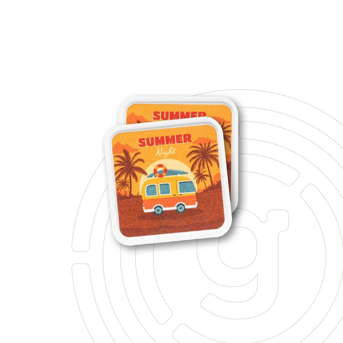 Posavasos de nanogel gelmags® 2.0, cuadrado, juego de 2, "Camping" | Camping | Magnetizar platos de camping | Mejora | Equipo de camping y navegación | Accesorios | Solución para camping