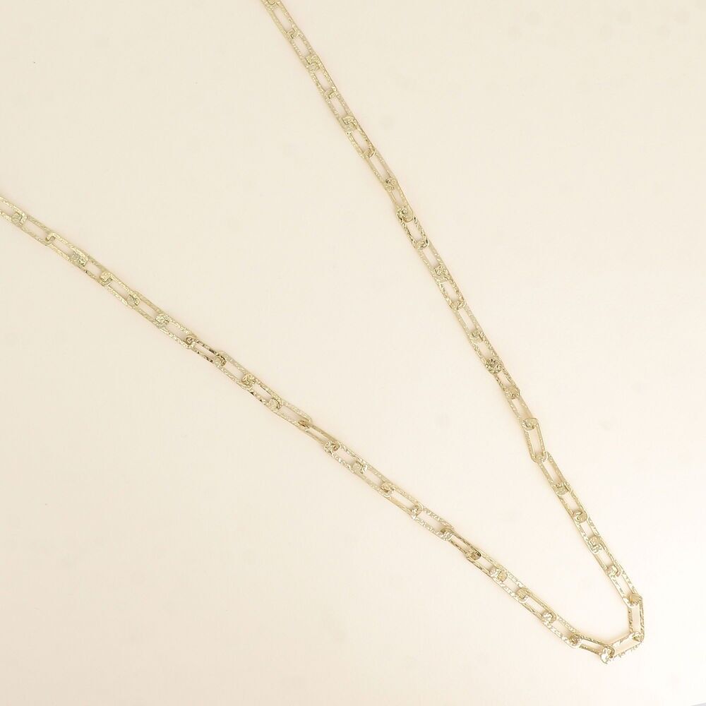 Long necklace - textured rectangular ring mesh 90+7CM
