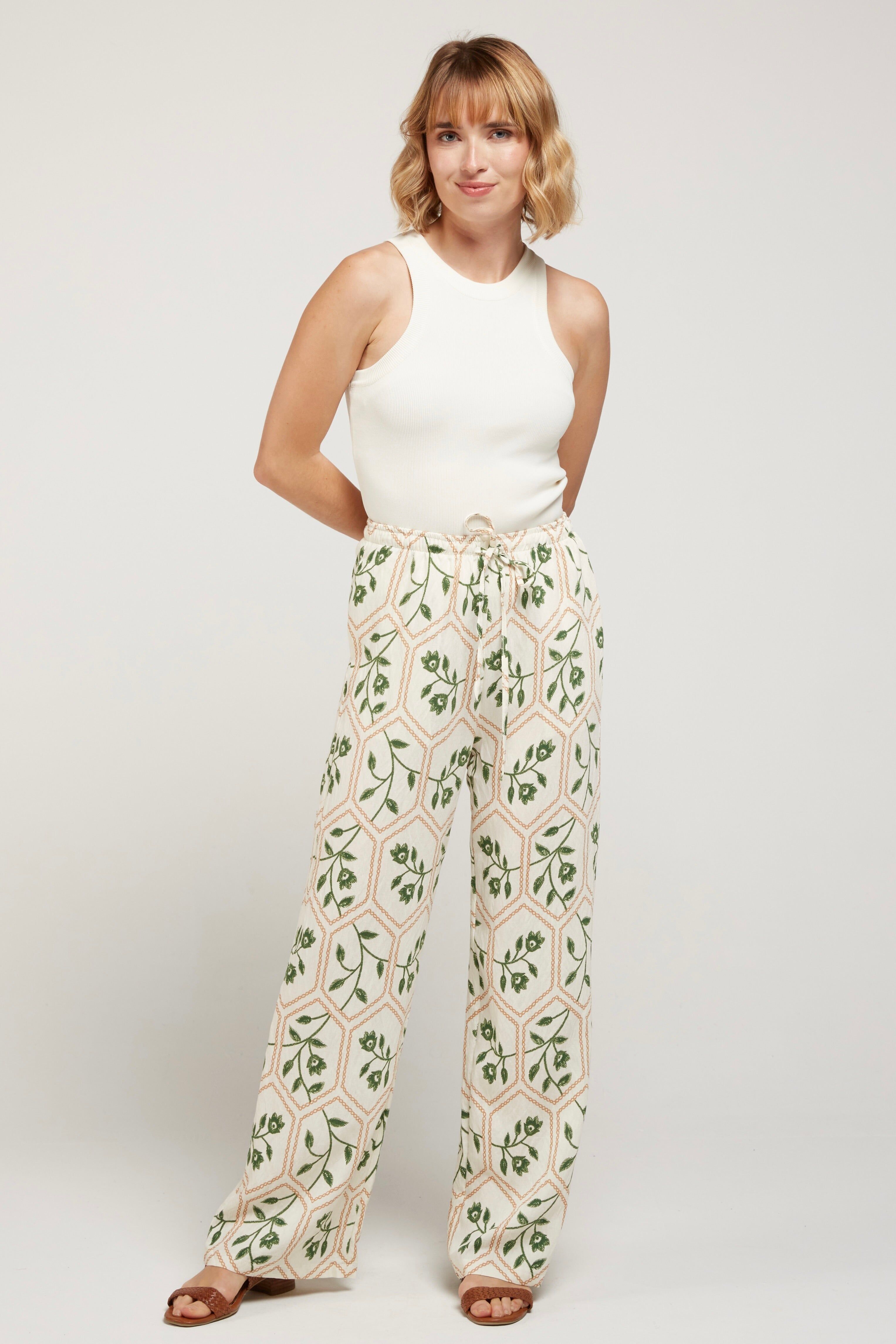 JAMA - Pantalones fluidos con estampado floral