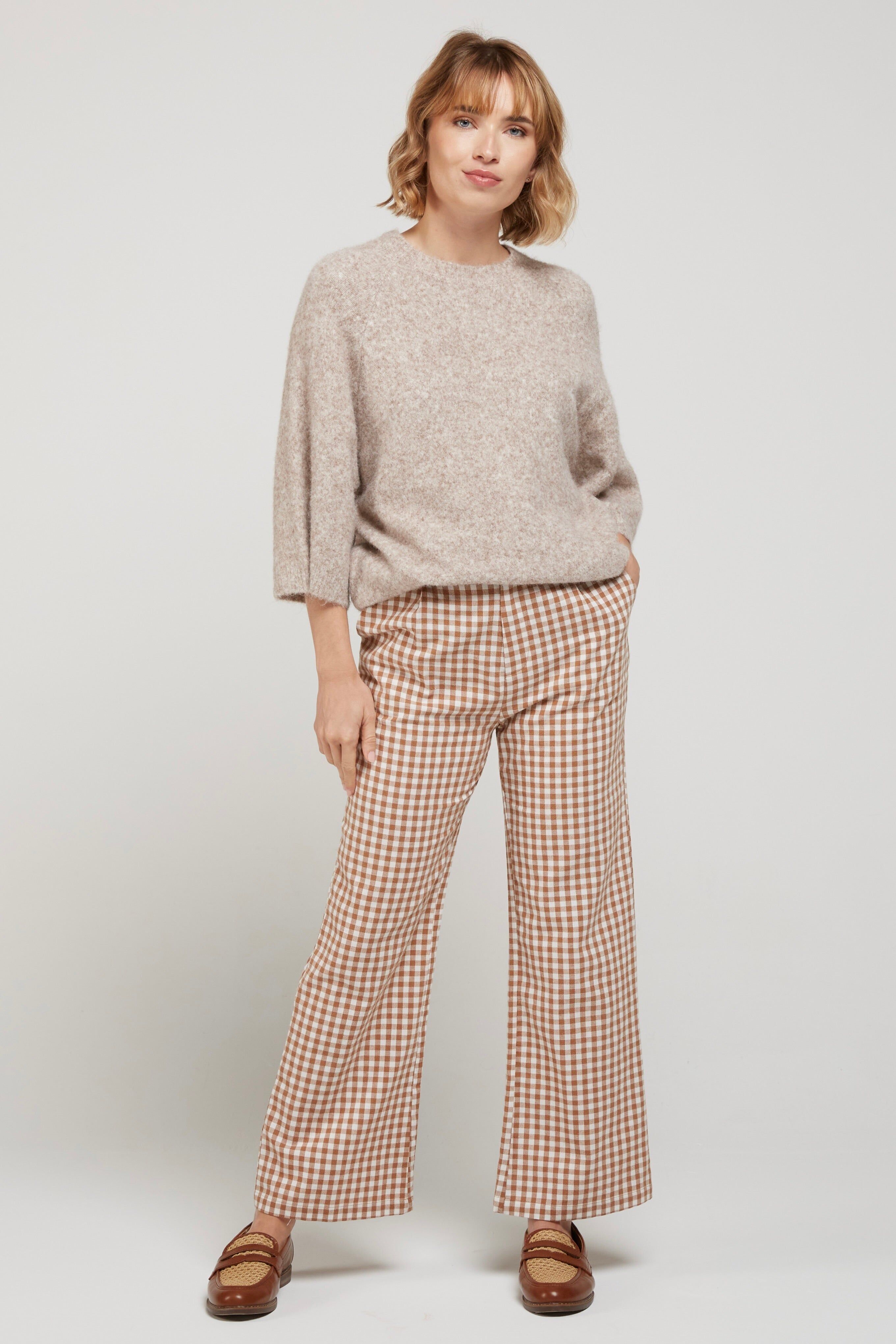 DITTA - Pantalón de cuadros vichy 100% algodón