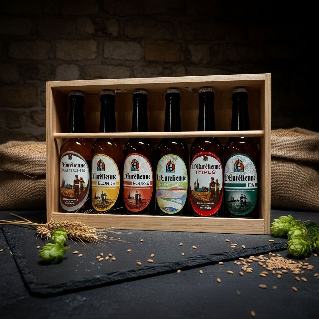 Wooden Gift Box with 6 x 33cl Beers – L’Eurélienne Discovery Selection