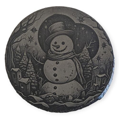 Ardoise ronde bonhomme de neige