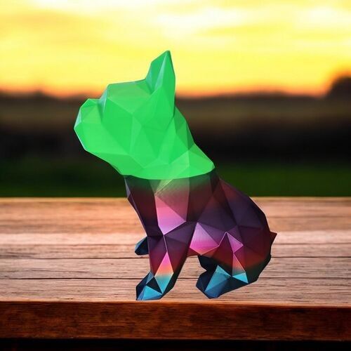 Bouledogue vert et dégradé lowpolly