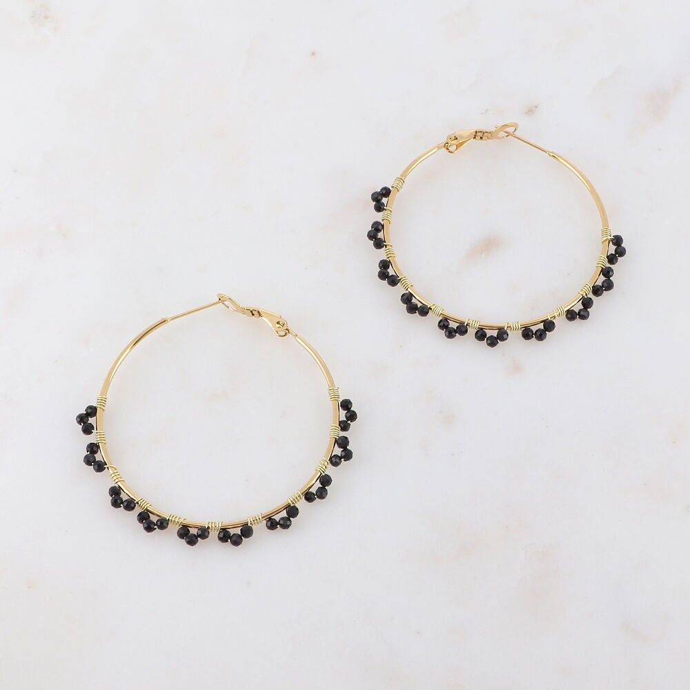 Creoles with natural stone