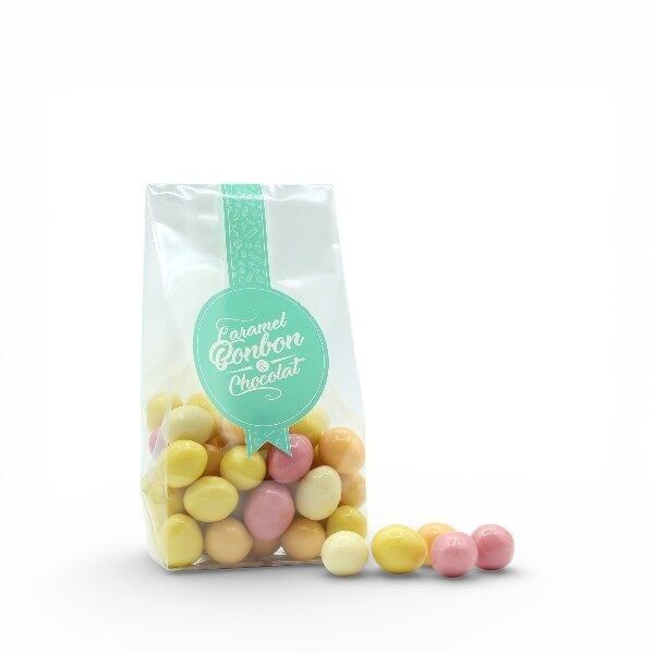 Nougatine eggs with almond pieces coated in chocolate - 6 bags of 150g