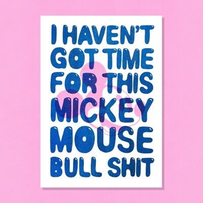A3 Mickey Mouse Bullshit Risograph Print