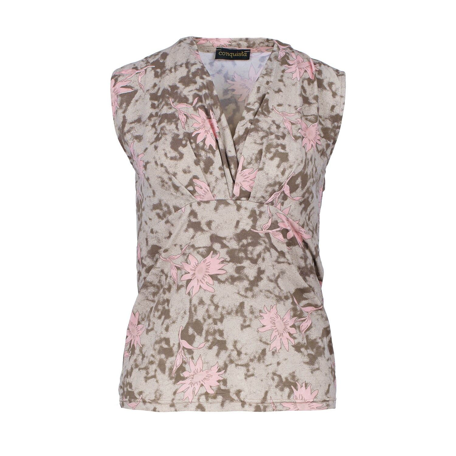 Top sin mangas de jersey de poliamida floral