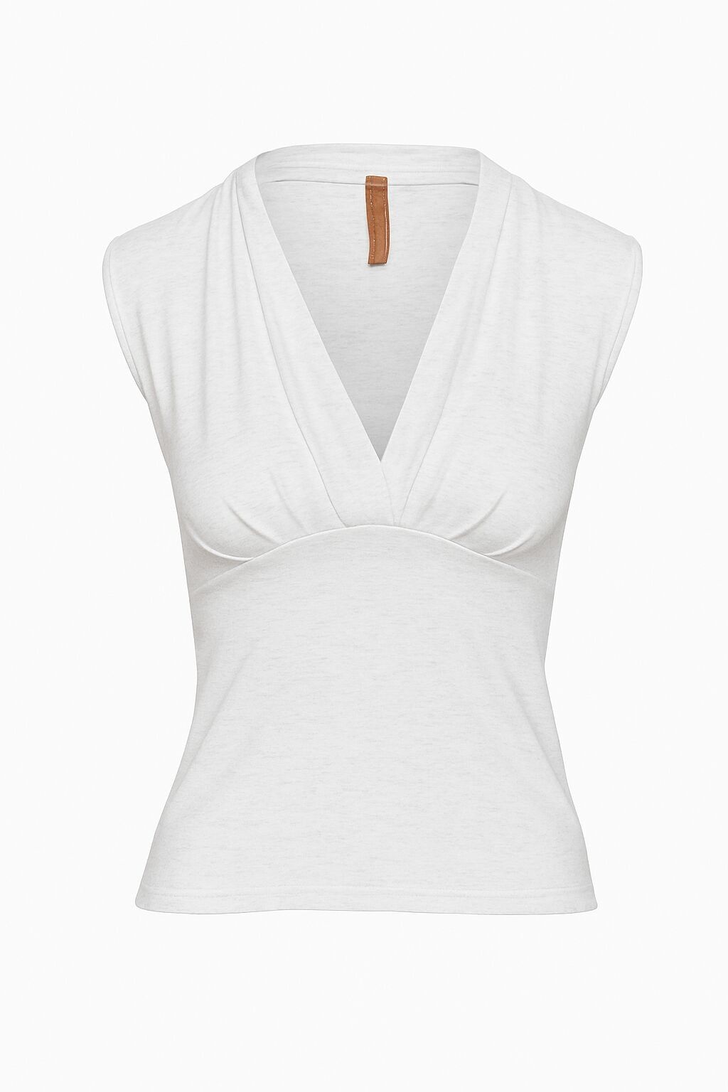 Top de jersey sin mangas con cuello en V en hilo Flama de mezcla de viscosa