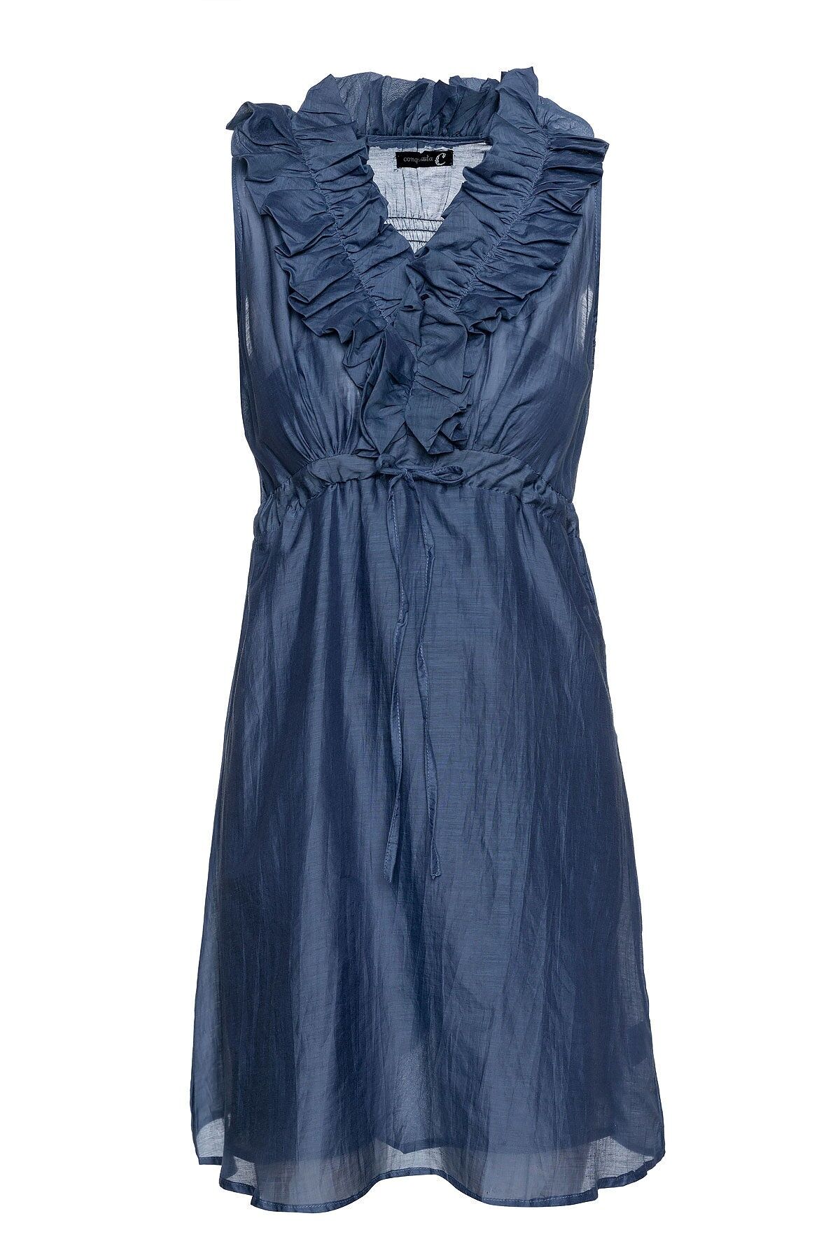 Ärmelloses Kleid mit Rüschendetails