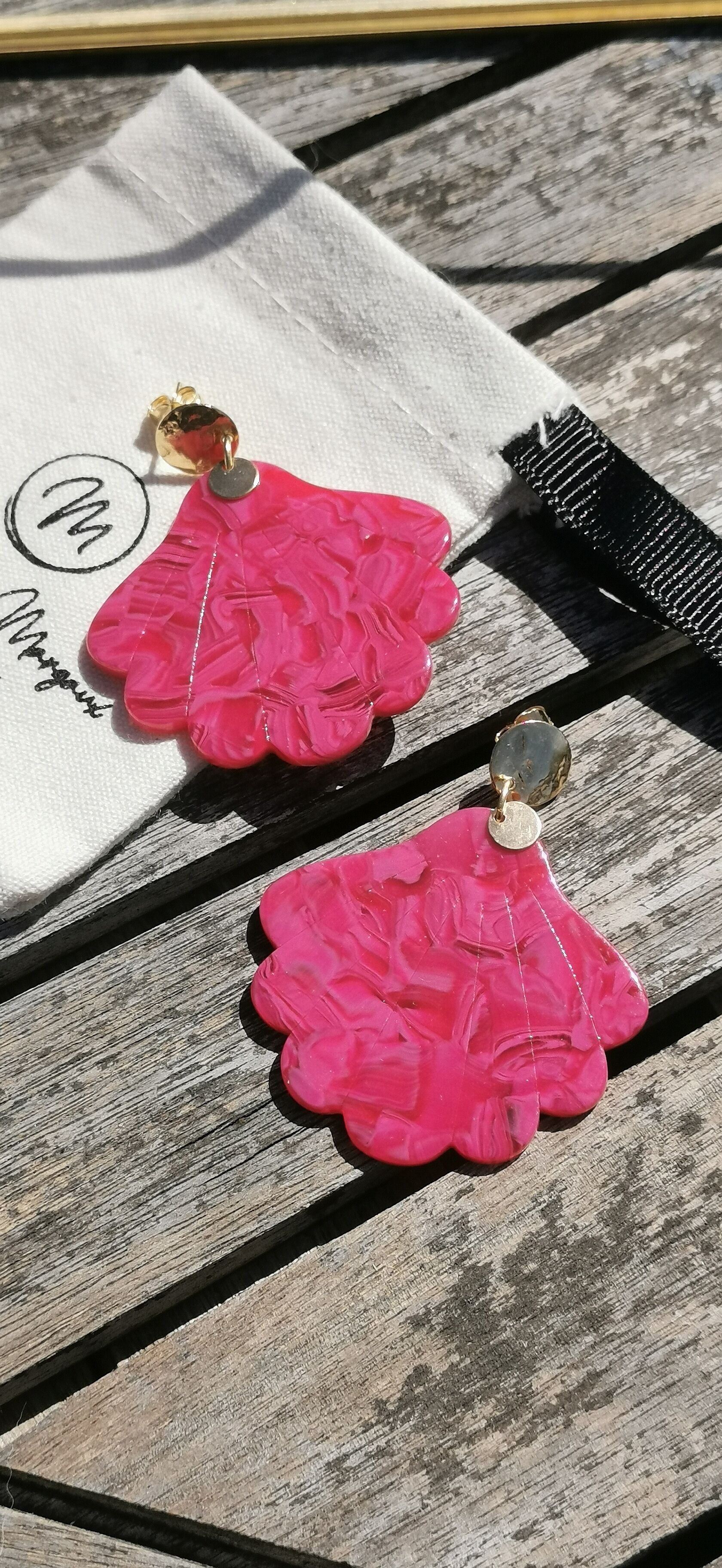 Pendientes de concha de vieira JACQUIE - Acetato