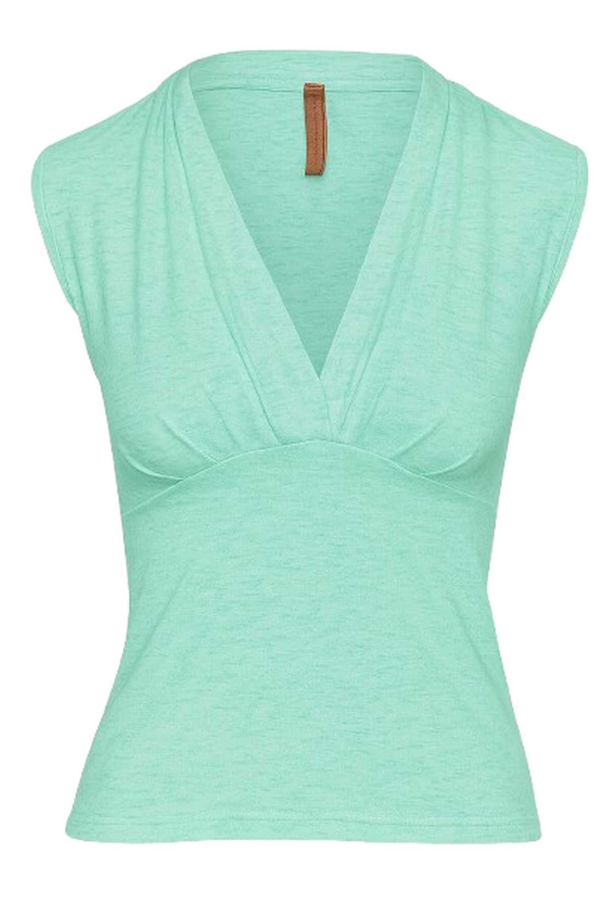 Top sin mangas con escote en V profundo en jersey de viscosa elástica Flama