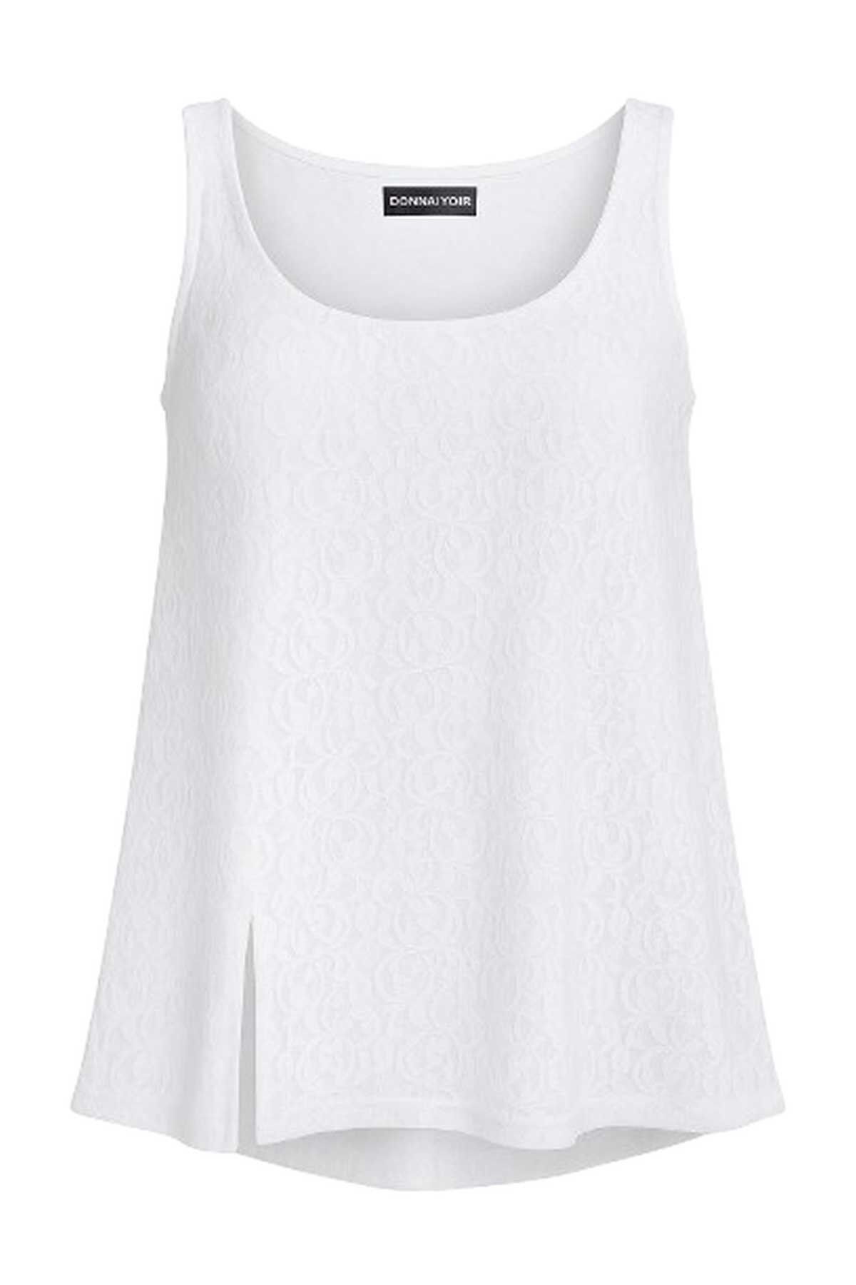 Camiseta sin mangas de poliamida texturizada blanca