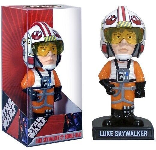 Figura cabezona de LUKE SKYWALKER, piloto de X-Wing, 15 cm, Funko Wacky Wobbler