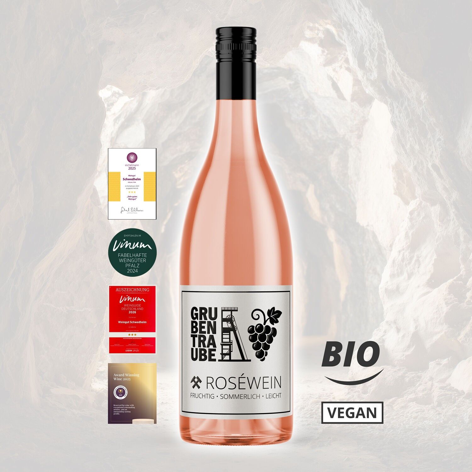 Grubentraube Roséwein Cuvée trocken (vegan) – Pfalz Rosé | 0,75 l