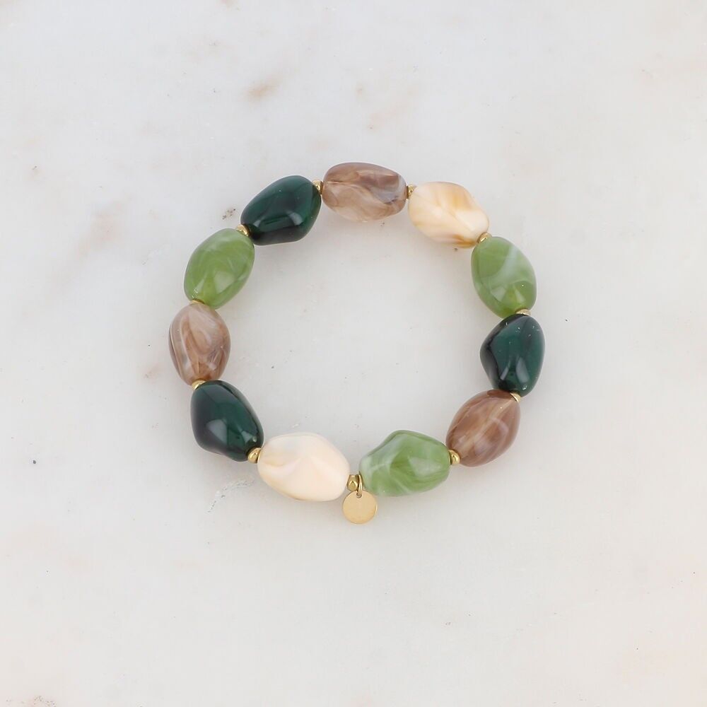 Bracciale elastico con perle in resina