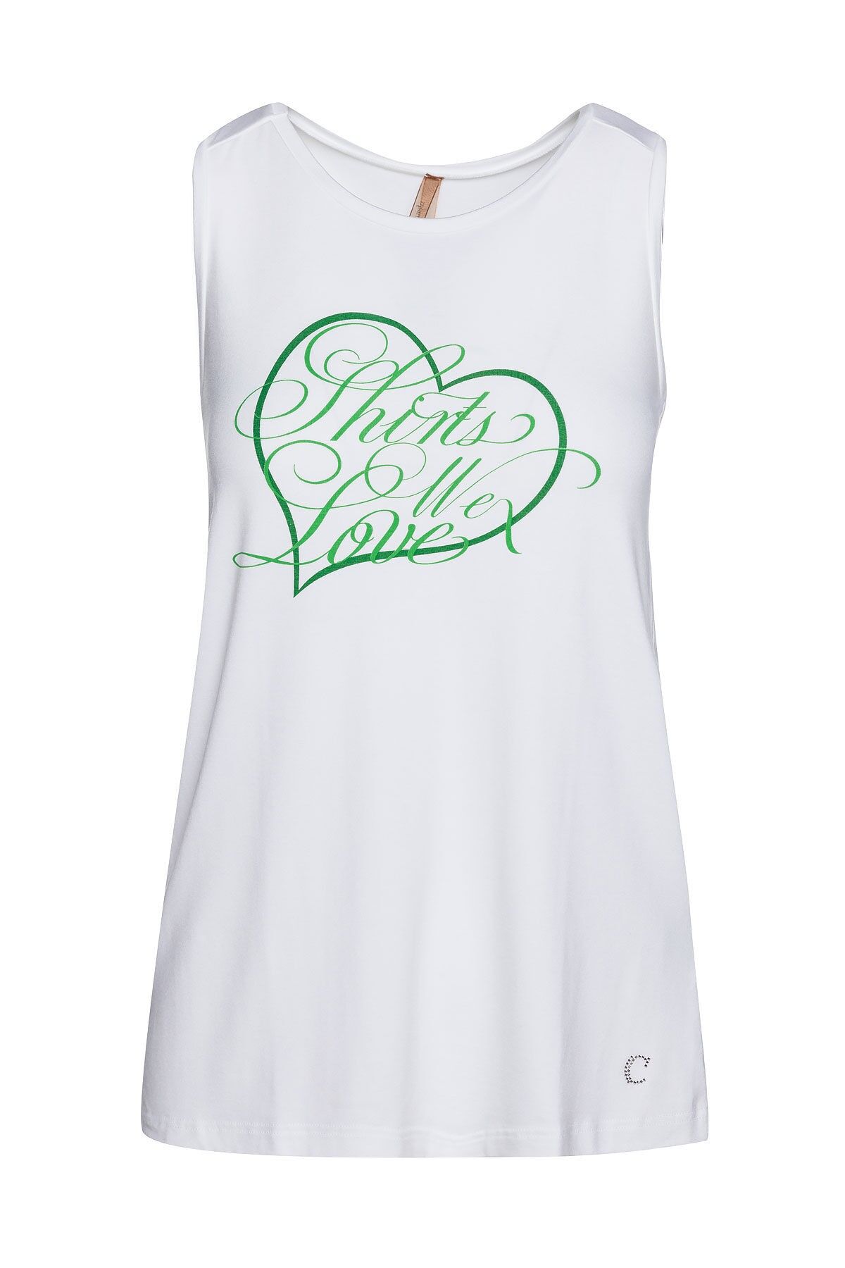 Racerback-Top mit Print aus weißem Viskose-Elastan