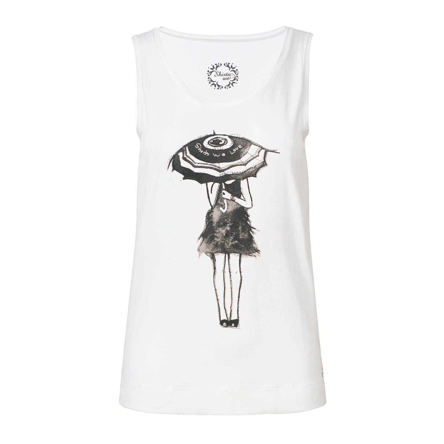 Racerback-Top mit Print in Weiß