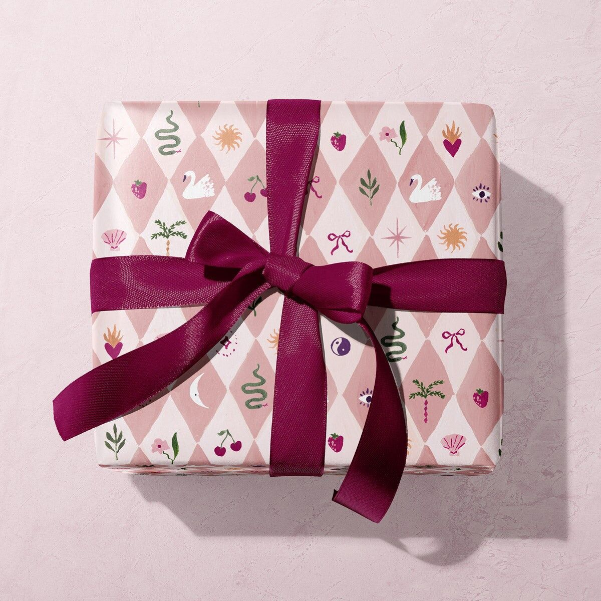 Carta da regalo Blush Harlequin | Fogli di carta da regalo femminile