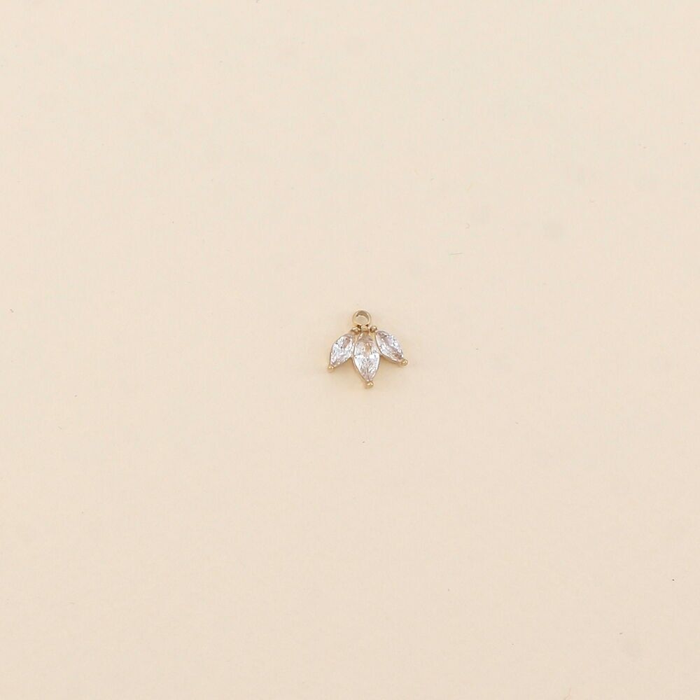 Ciondoli a forma di fiore di loto decorati con zirconi cubici