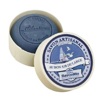 Savon exfoliant Atlantique "Au bon Air du Large" dans boite en bois 100g