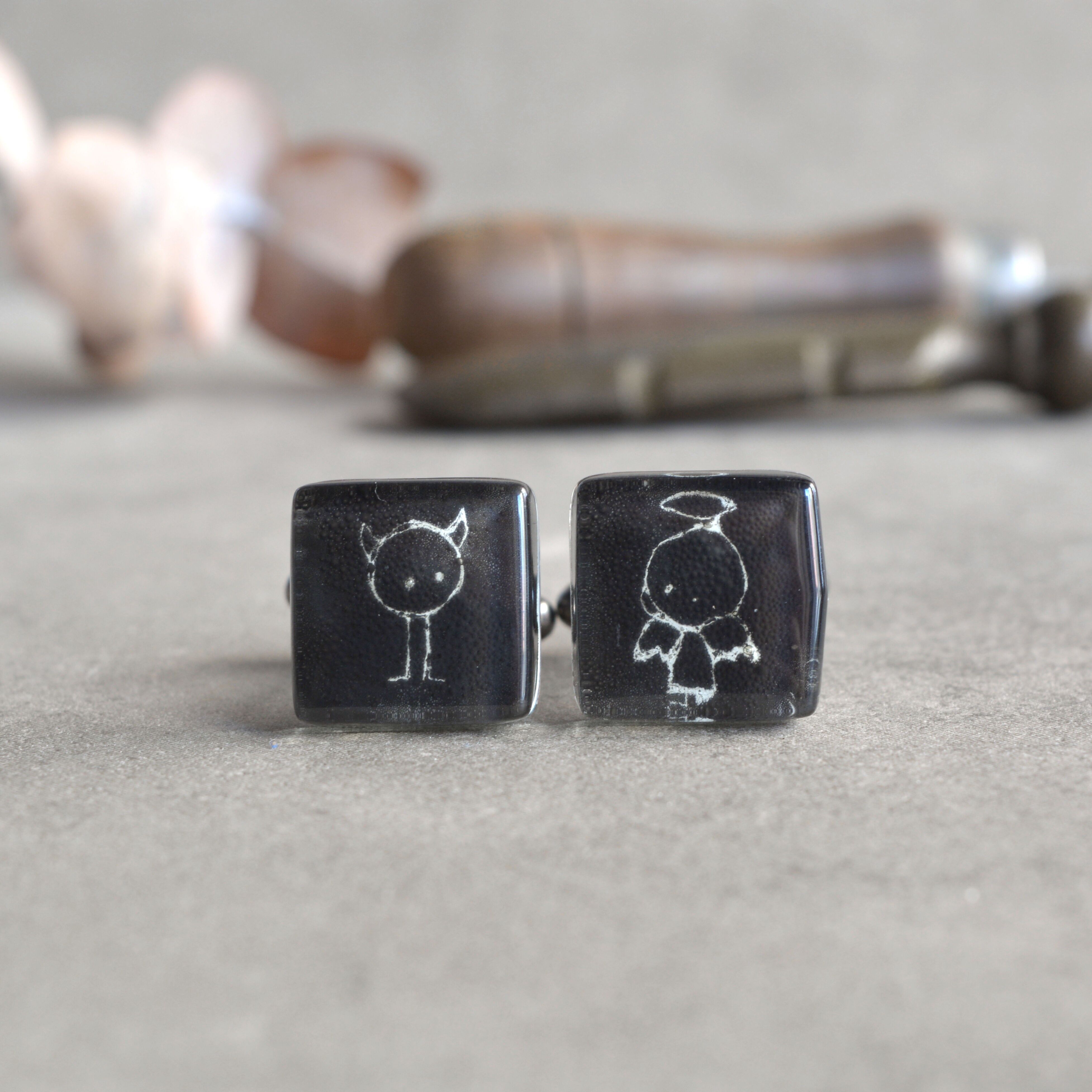 Angel & Demon Cufflinks, Fun Accessories for Men