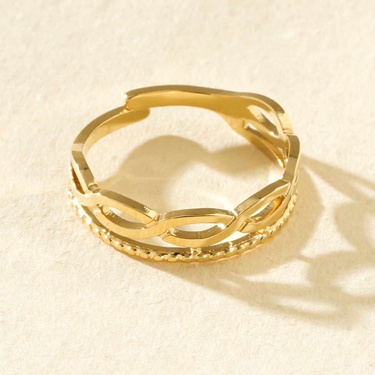 Vergoldeter, gewellter Zehenring mit Doppelband