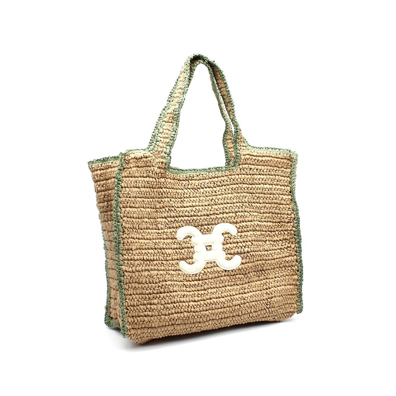 Bolso tote tejido en contraste con logotipo