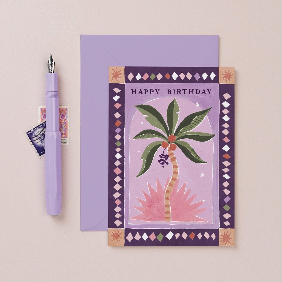 Geburtstagskarte mit Palmenmotiv | Tropische Sommer-Geburtstagskarten