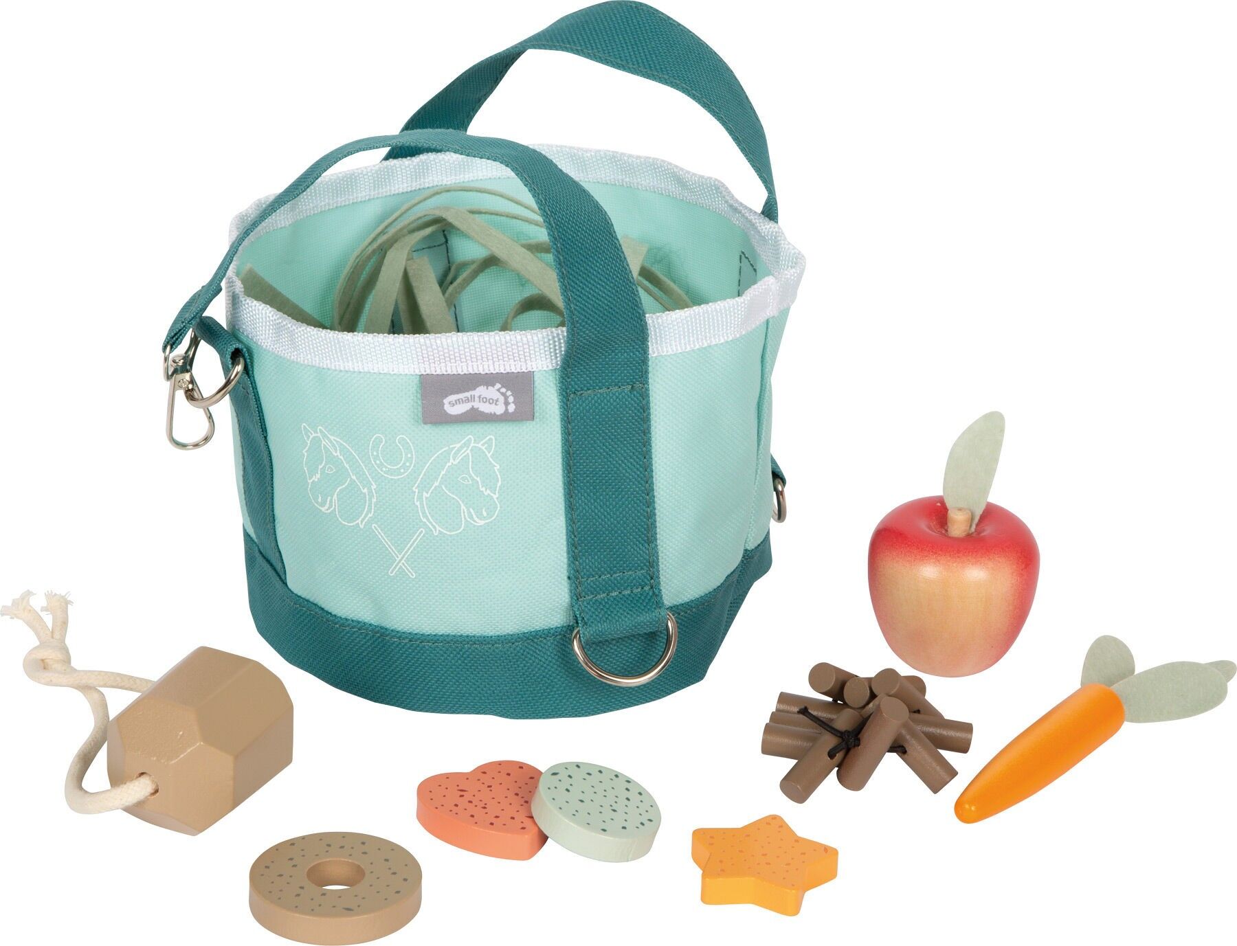 Pferdefutter Set mit Tasche | Rollenspielzeug | Holz