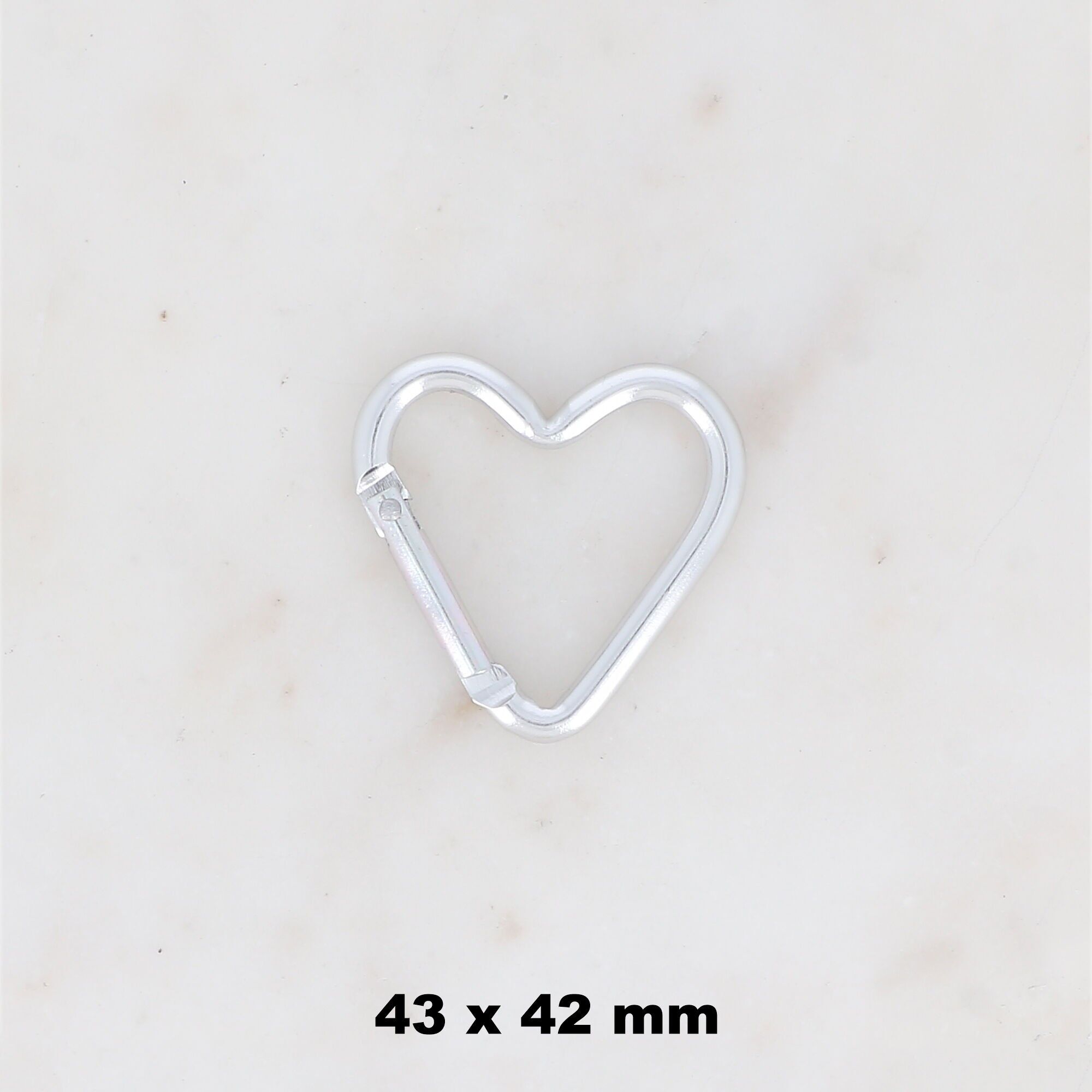 Moschettone a forma di cuore in alluminio NMB0770/NMB0771