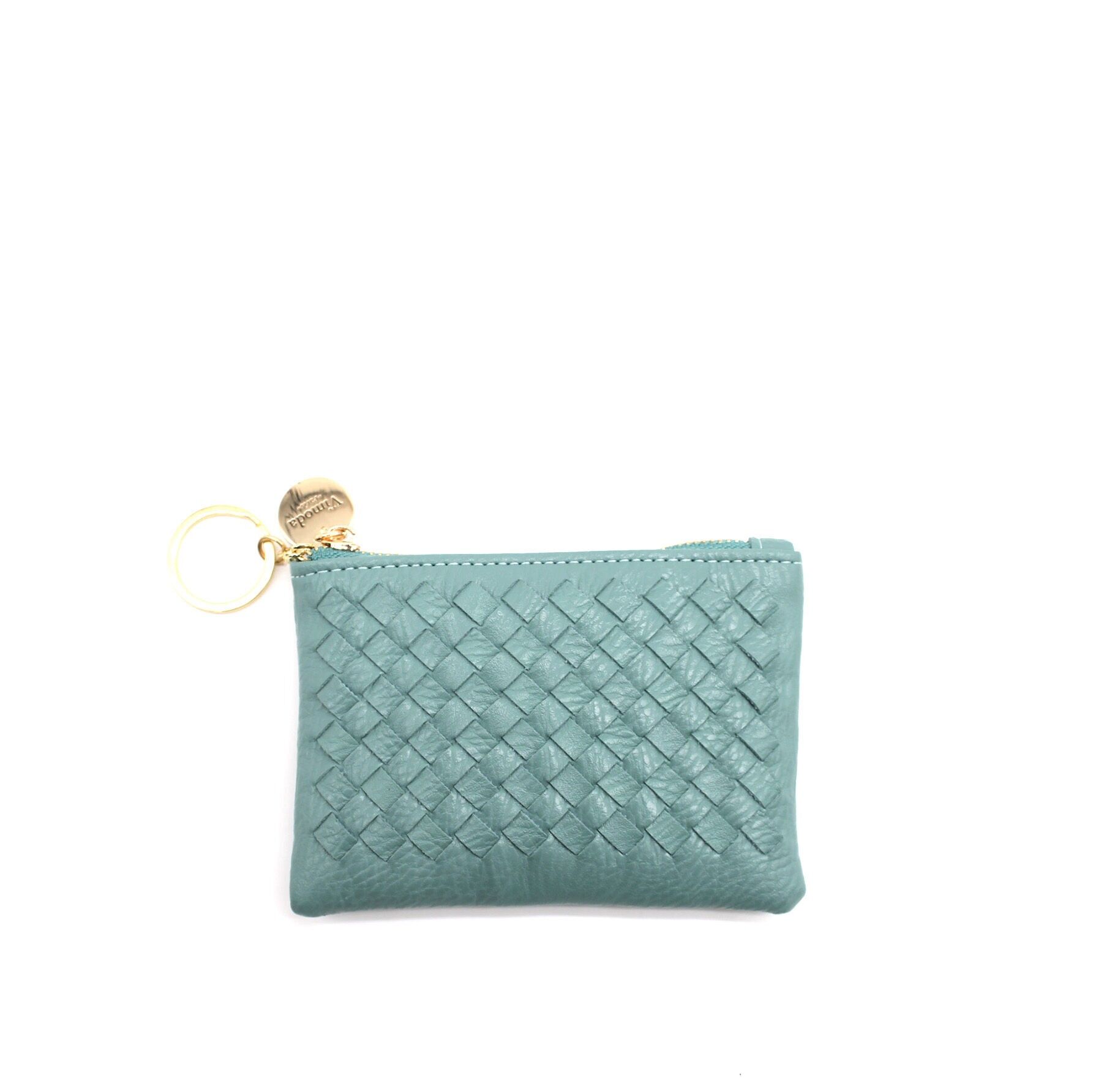 Cartera trenzada compacta