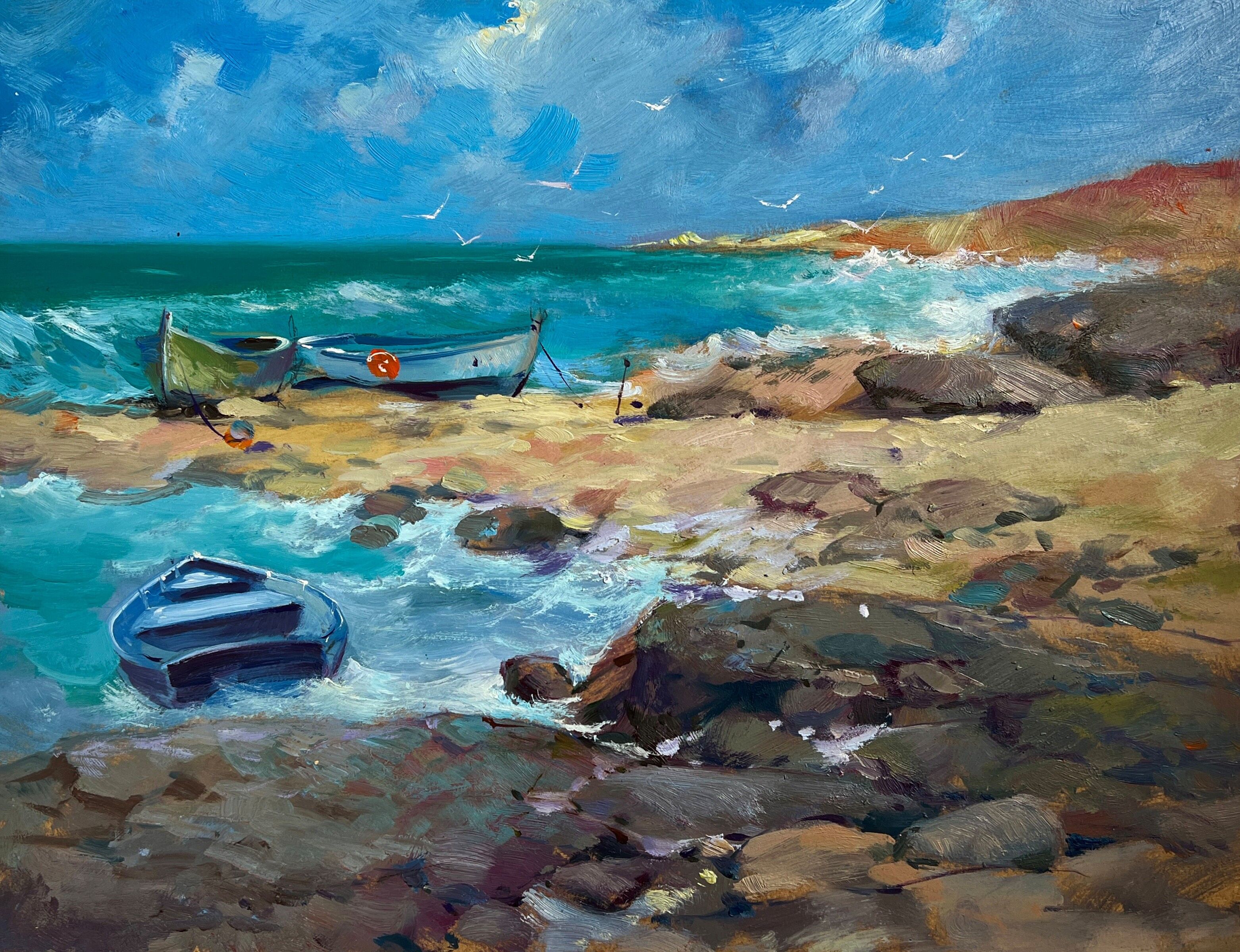 Dipinto ad olio Libertà sul mare Yuriy Suprunchuk 30x40cm