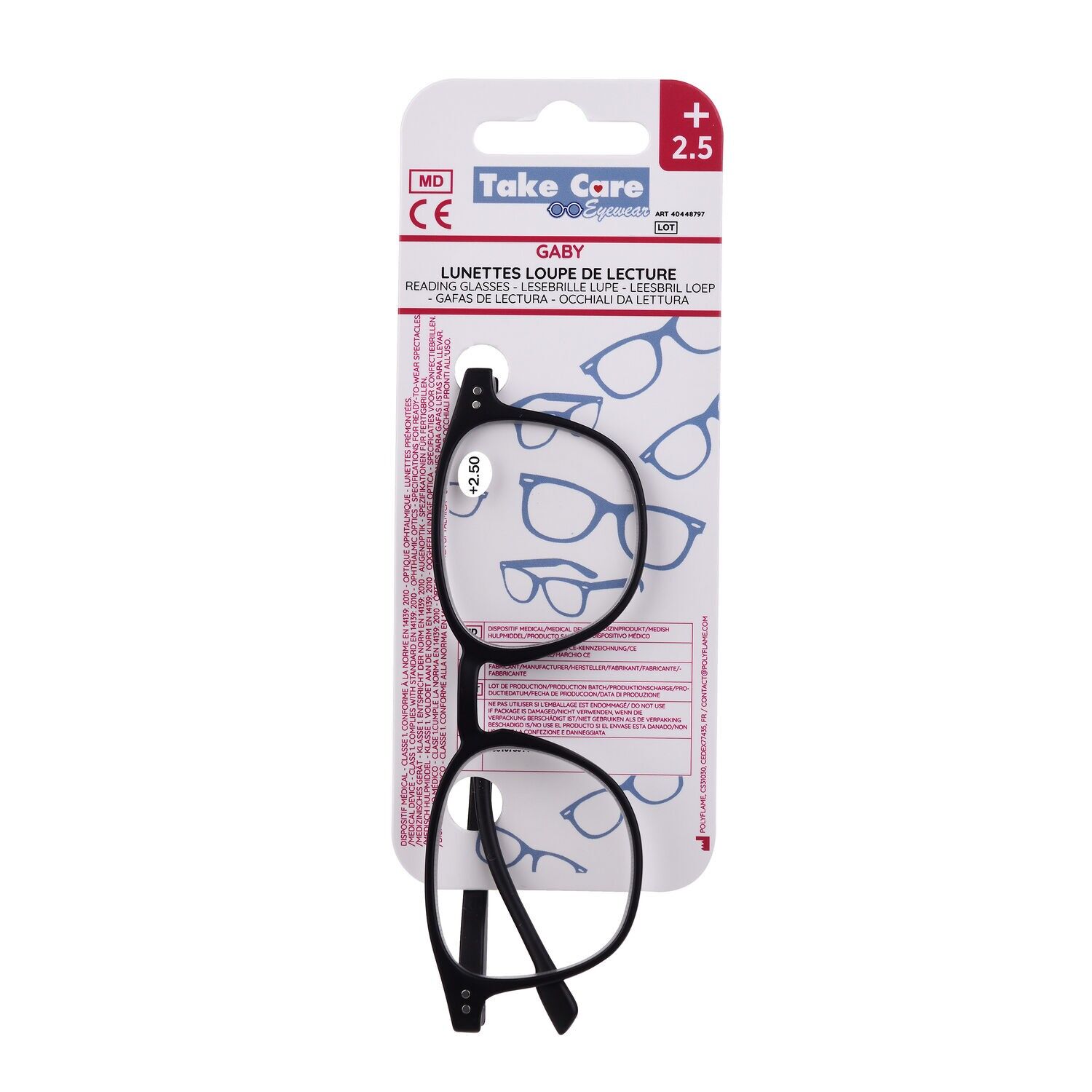 Lesebrille - Romane Noir +2.5