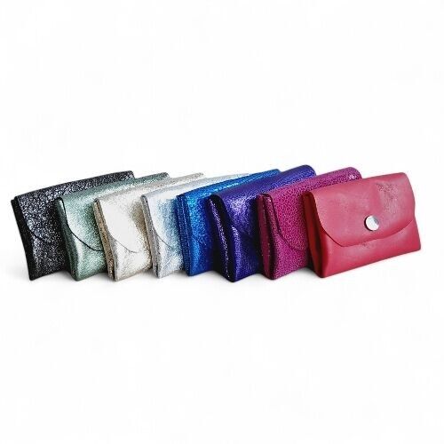 Leather snap-closure wallet - 2 compartments