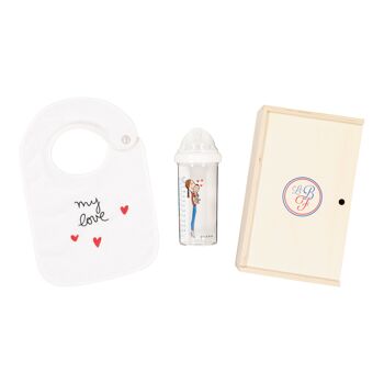 Bavoir my love + BIB 360 ml + boite 3