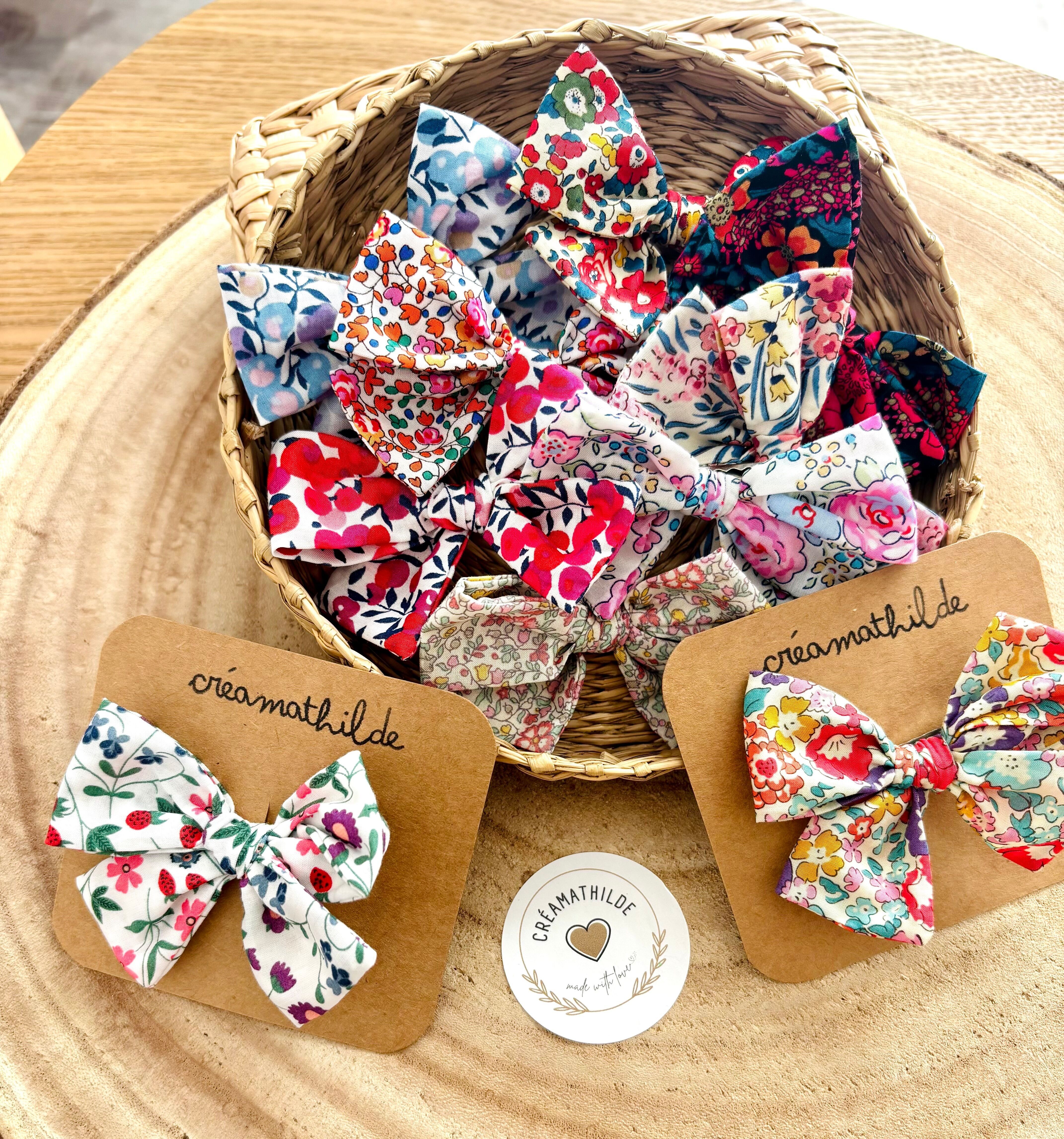 Hair accessories for babies and children - Set of 10 Liberty print "Knots" barrettes