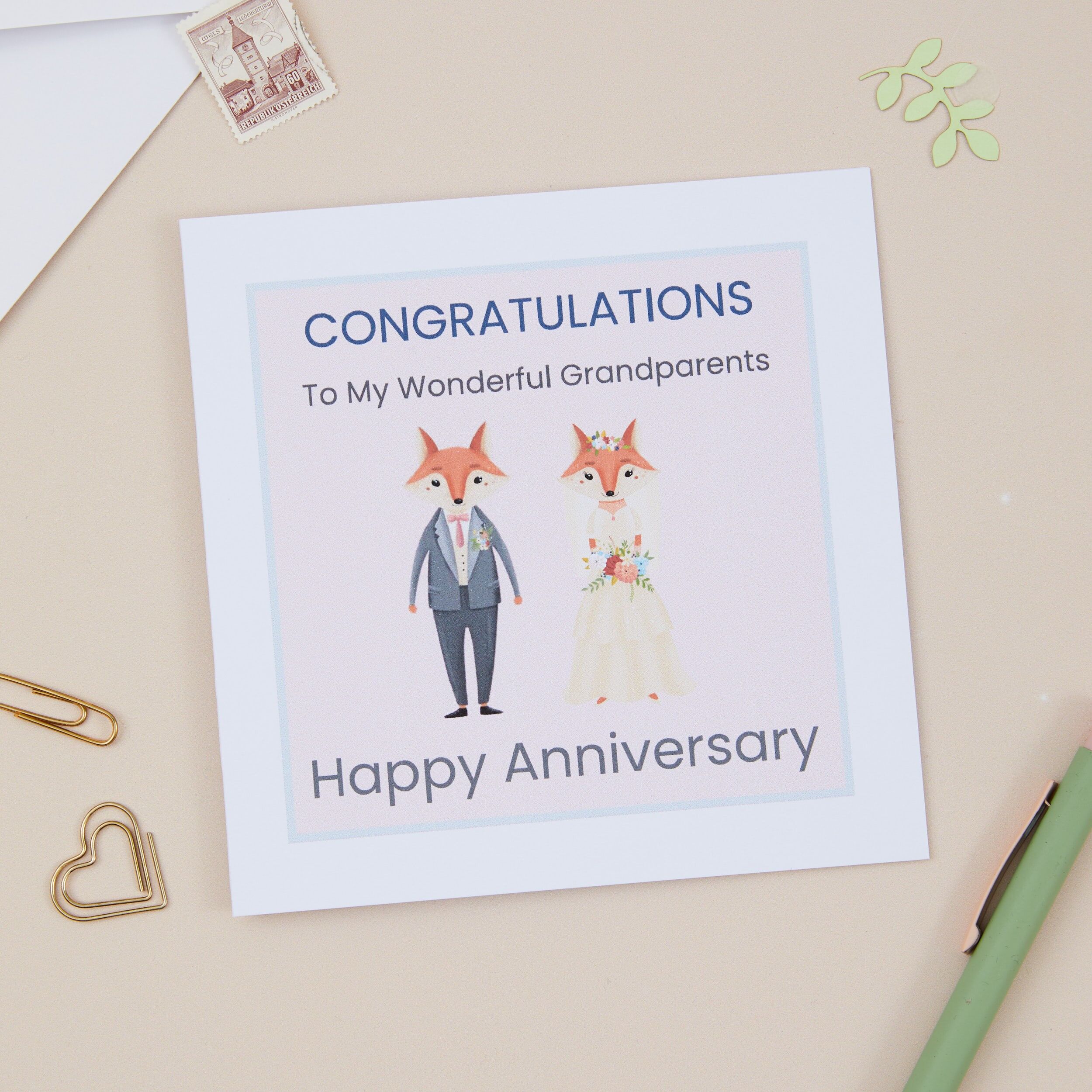 Tarjeta de aniversario de bodas para abuelos