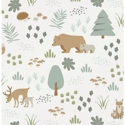 Papel pintado casero bosque con animales del bosque-139247