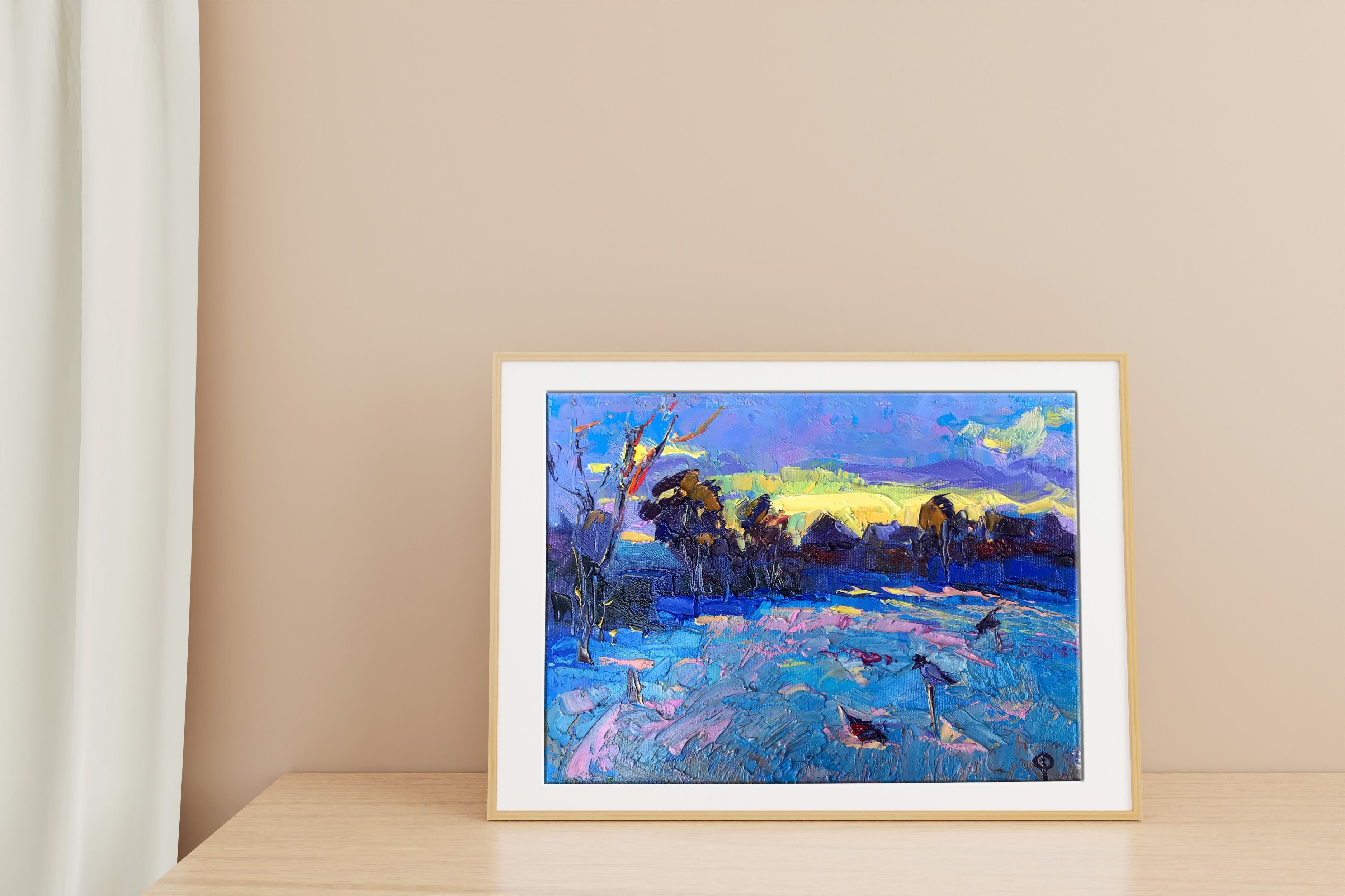 Dipinto ad olio Sera gelida Oksana Ivanyuk 18x24cm