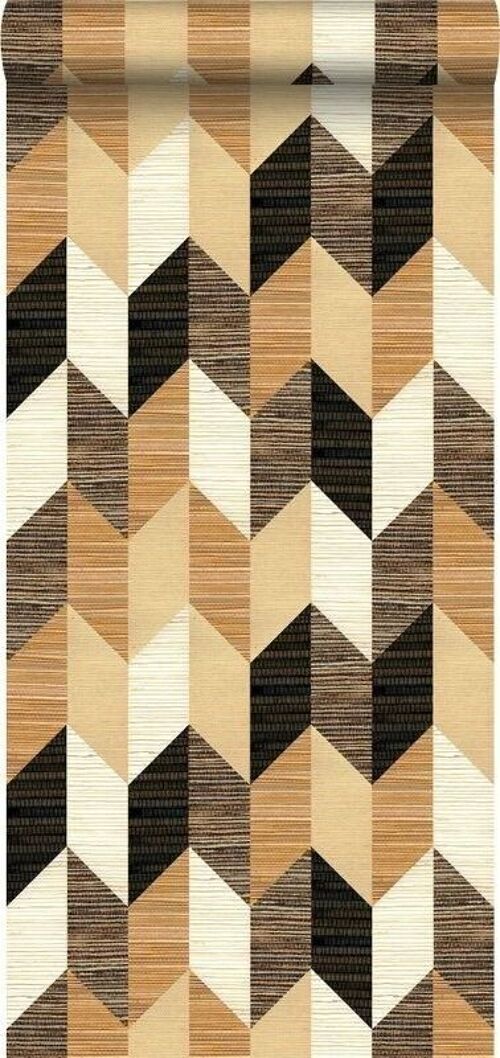 Origin wallpaper XXL grasscloth in graphic motif-357214