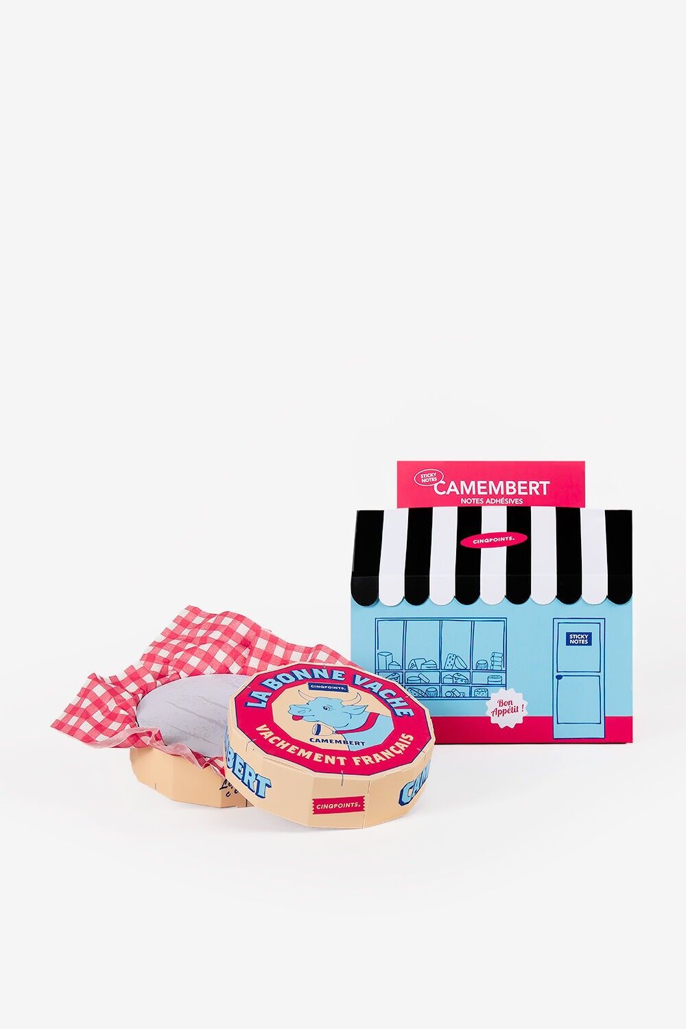 Neu – Dekorative Post-it® Haftnotizen in einer geschäftsförmigen Schachtel – Camembert