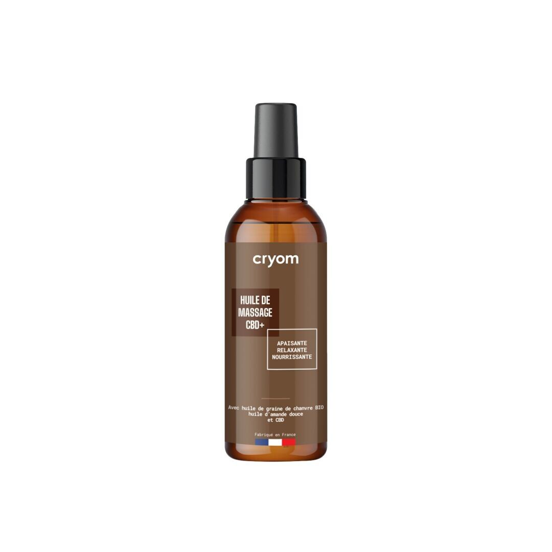 Huile de massage au CBD apaisante, relaxante & nourrissante, Flacon Spray 100 ml