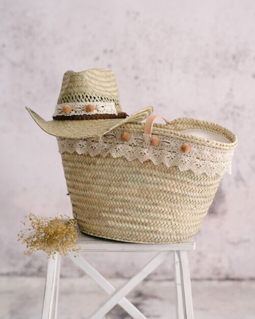 Conjunto Sombrero y Capazo Brie