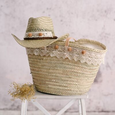 Conjunto Sombrero y Capazo Brie