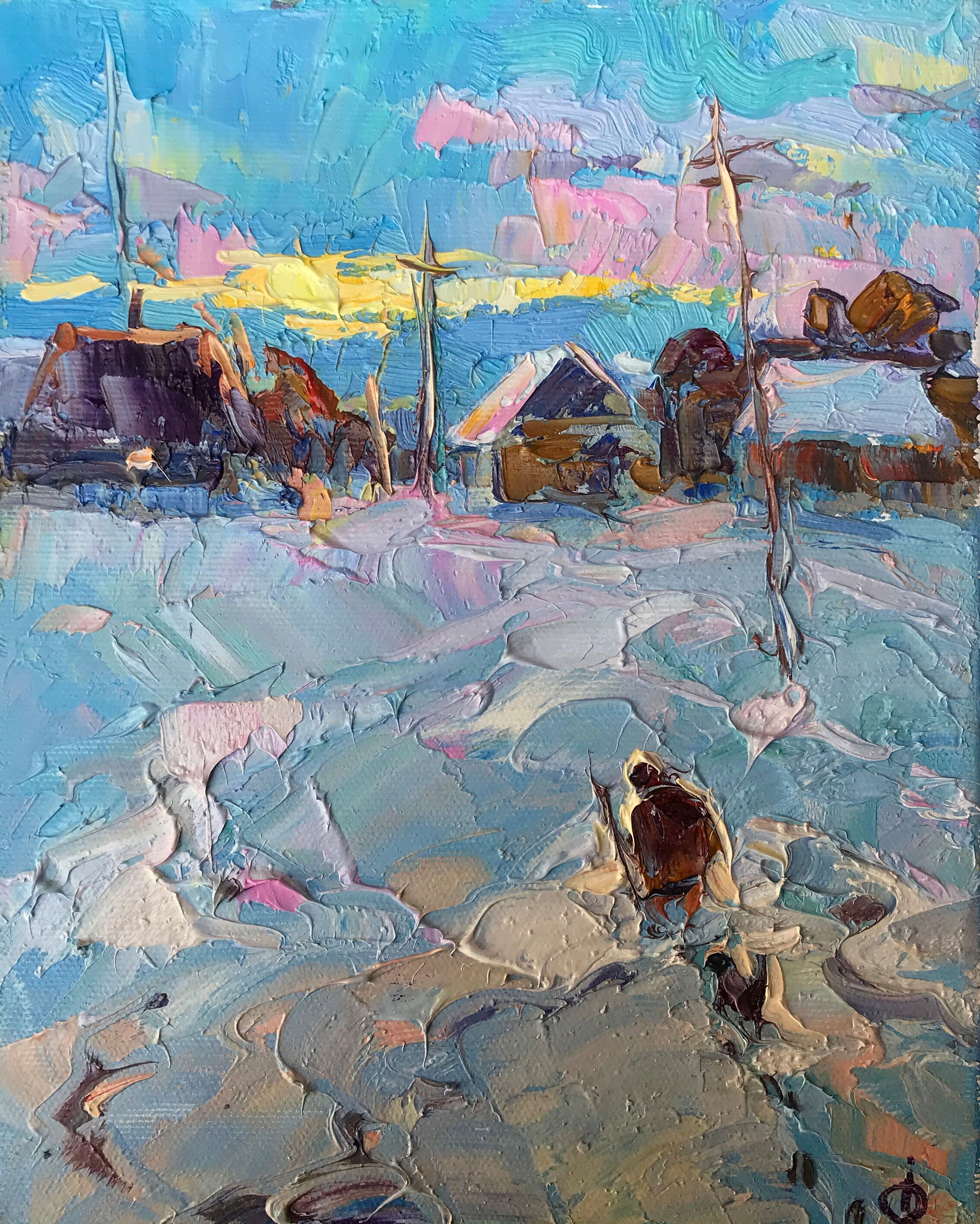 Dipinto ad olio Casa Oleksiy Ivanyuk 25x20cm